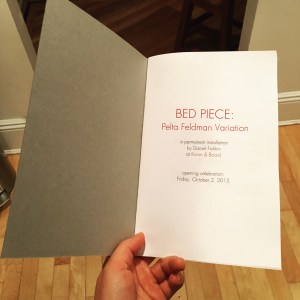 Bed Piece Book inside